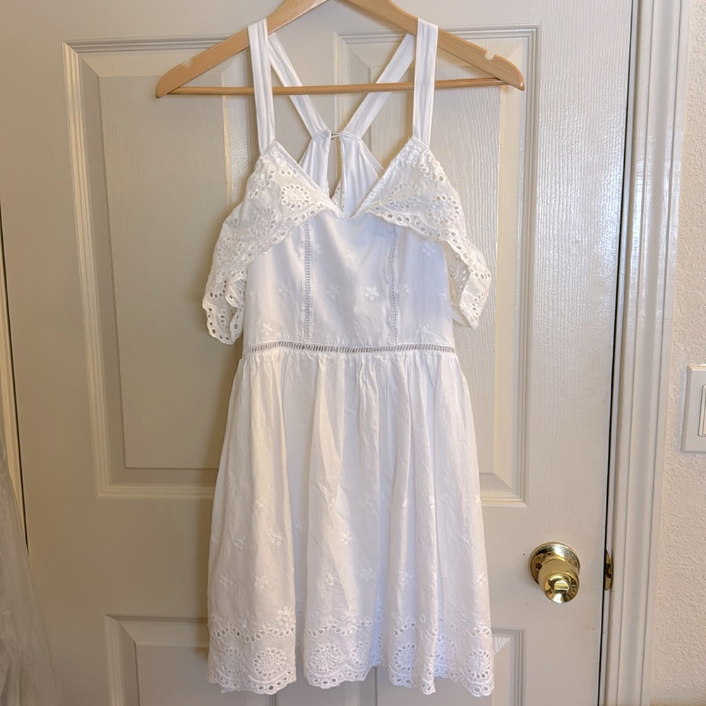 Cute White Lace Off Shoulder White Dress